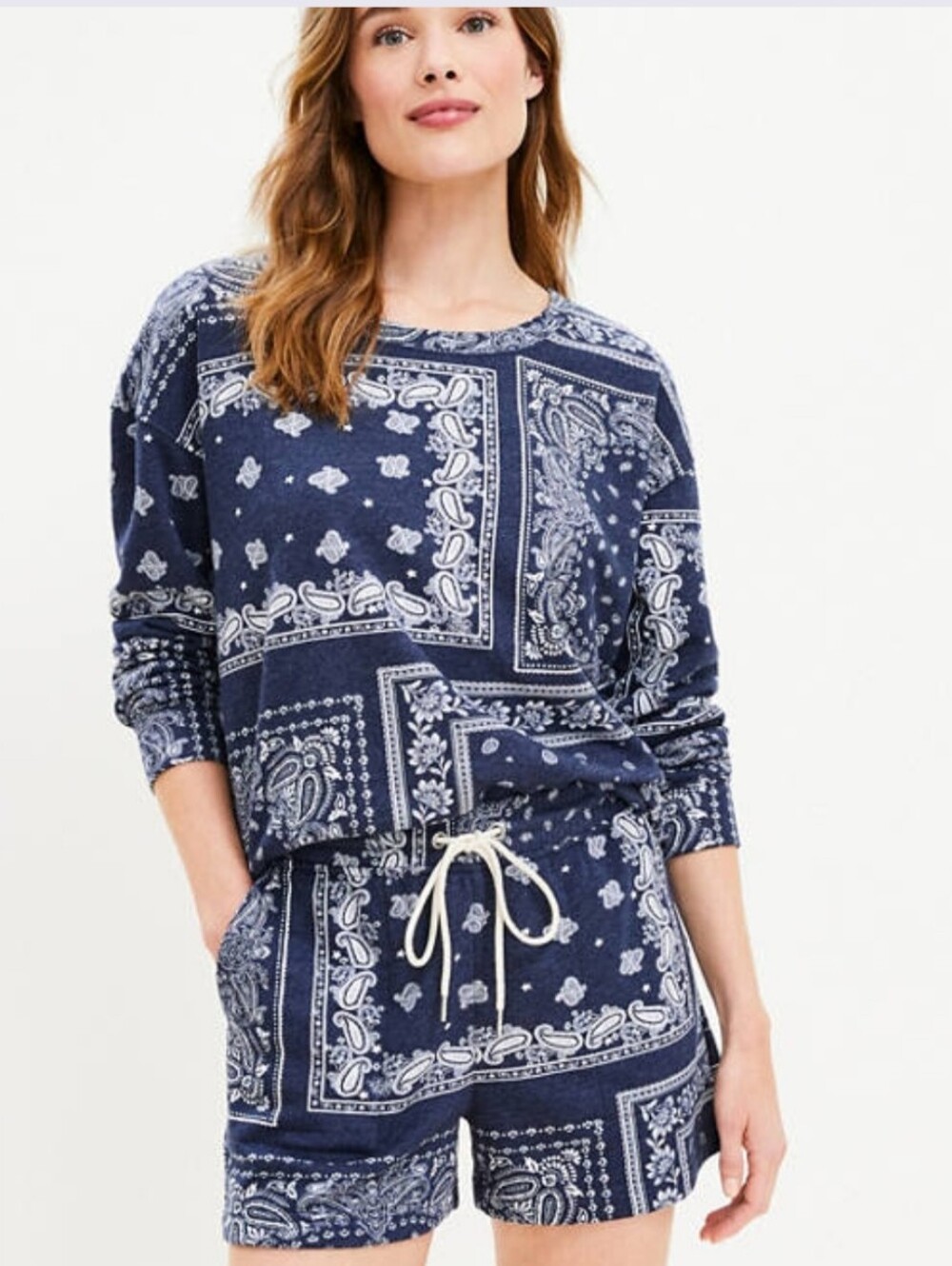 Lou & Grey Bandana Print Coszy Shorts Medium